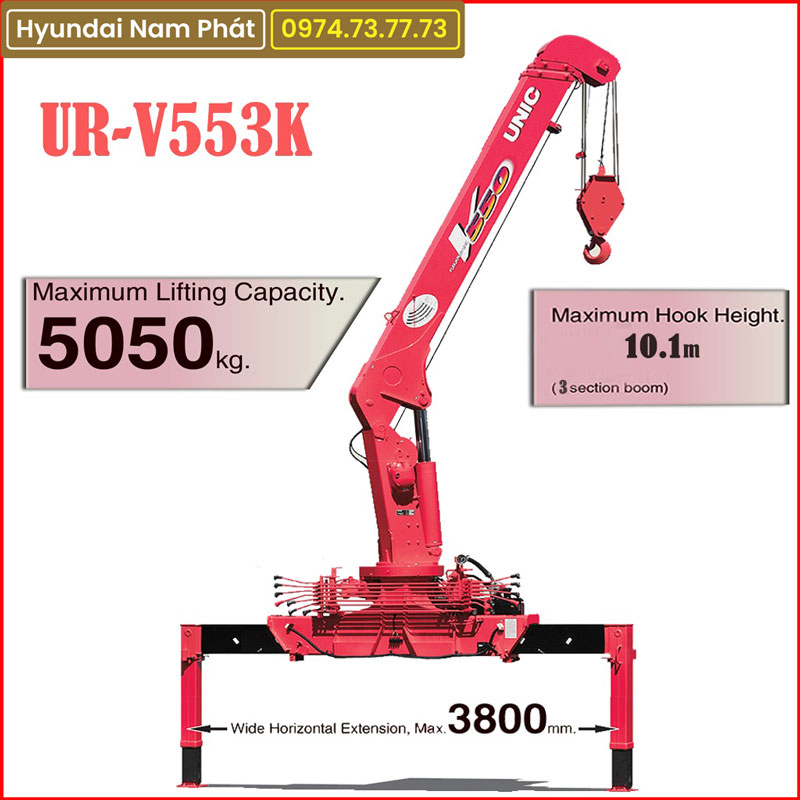 Cẩu Unic 5 Tấn 3 Khúc URV 553